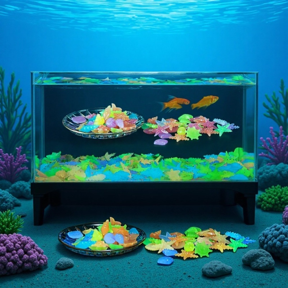 Aquarium Marine Plants - Pietre oceaniche luminose fluorescenti, conchiglie fluorescenti,