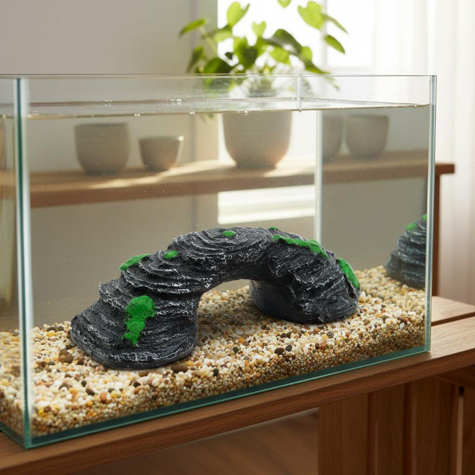 Aquarium Marine Rock - Piattaforma in Resina per Acquario, Rampa