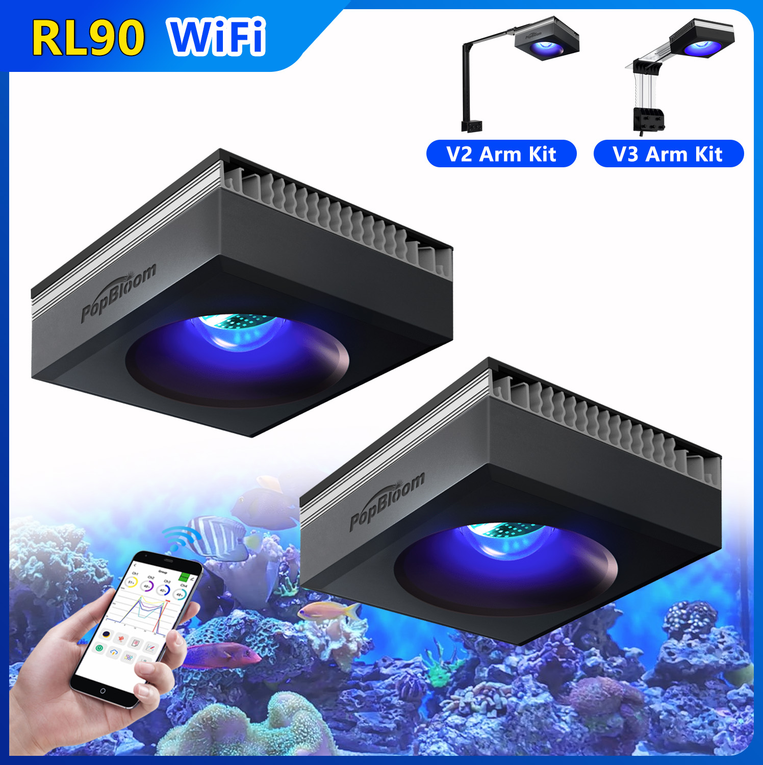 PopBloom 2 Pezzi RL90 Luci LED - Aquarium Marine Rock recensione e prezzo